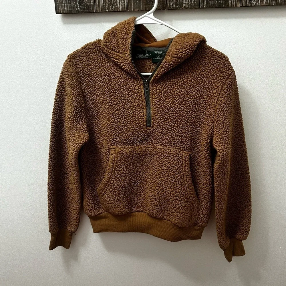 Stillwater Supply Co Brown Sherpa Sweater youth size 12